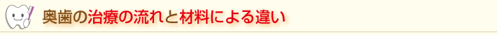 足立区西新井の歯医者はあさひ歯科｜奥歯の治療の流れと材料による違い